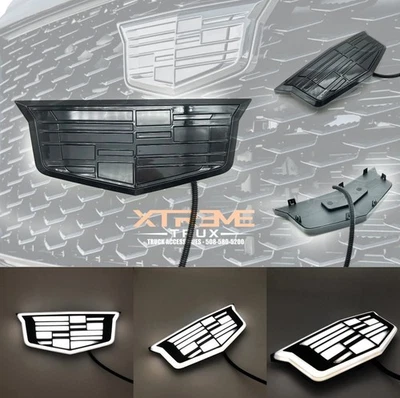 Emblema de rejilla LED negro para Cadillac Escalade 2021-2025 negro blanco iluminado Foto 1 de 3