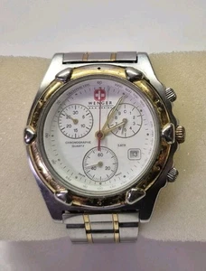 Wenger SAK 45mm Watch Chronograph 22 Jewel Date 3 Subdial Tachymeter FOR PARTS. - Picture 1 of 9