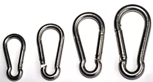 Stainless Steel Carabiner Clip Snap Hook Spring Loaded Carabina Carbine 50-80mm - Picture 1 of 7