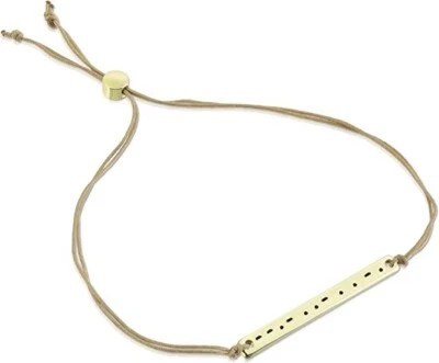 Pulseras Lucky Feather código Morse para mujer y niña - oro 14K - REINA Foto 1 de 4