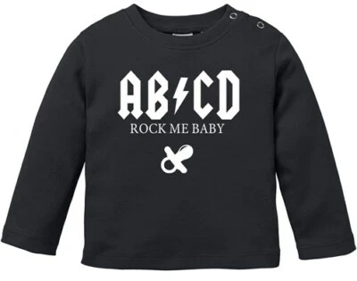 MOONWORKS Baby Langarmshirt Babyshirt ABCD Rock me Baby Hardrock Jungen Mädchen Shirt