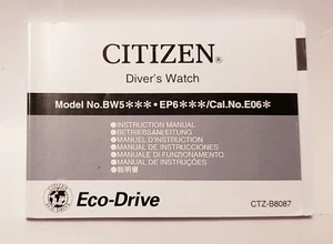 Citizen Quartz Eco Drive Watch Manual BW5*** EP6*** CTZ-B8087/ Cal.E06* - Picture 1 of 2
