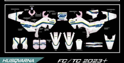 Graphic Kit Vinyl Wrap Decals motocross 2019 2023 HUSQVARNA TE FE FC/TC MX - Image 1 of 4