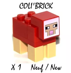 Lego Minecraft Minifig - Le Mouton / The Sheep - Rouge / Red - minesheep05 NEW - Bild 1 von 1