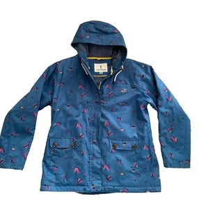 Lighthouse Women's Waterproof Coat Size 14 Blue Pink Leaf Pattern, Breathable - Picture 1 of 8