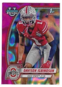 2024 Bowman University cromo - Davison Igbinosun #54 refractor de lava rosa (RC) - Imagen 1 de 1