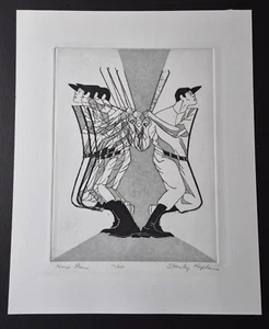 Grabado numerado firmado por Stainley Kapla 1975 edición "HOME RUN" #32/250, sin marco - Imagen 1 de 7