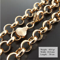 MEN WOMEN 9ct "GOLD FILLED" Belcher 24" NECKLACE 8.7" BRACELET SET W=7mm,1271 MEN WOMEN 9ct "GOLD FILLED" Belcher 24" NECKLACE 8.7" BRACELET SET W=7mm,1271