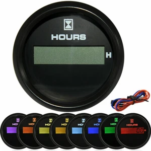 2" 52mm Waterproof Marine Boat Car Digital Hour Meter Gauge 7 Colors Backlight - Picture 1 of 12