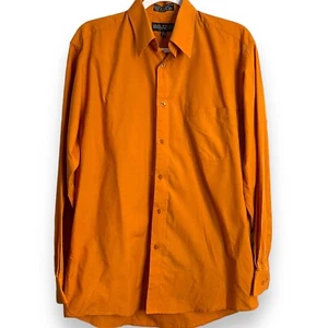 Daniel Ellissa Button Up Shirt Men's Size 15.5 Orange Long Sleeve Casual FLAWED - Picture 1 of 13