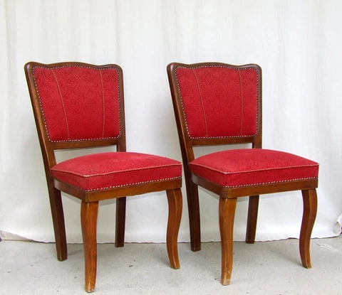 Pair of Art Deco Cloud Back Dining Chairs. Bedroom Chairs. Antique, Vintage Cover