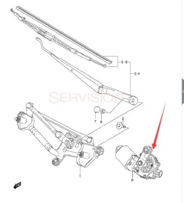Suzuki SX4 2006-2014 оригинальный новый передний стеклоочиститель мотор в сборе - Изображение 1 из 4