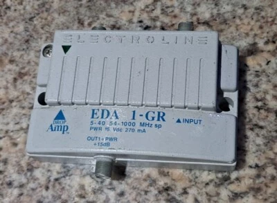 ELECTROLINE EDA 1-GR 1 Port Cable TV Drop Amp 54-1000 MHz 270 ma Amp Only GPOC  - Image 1 of 4