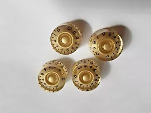 4 Gold Electric Guitar Speed Knobs for Les Paul Imperial 18 spline - Picture 1 of 4