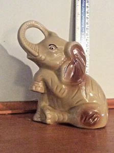 Vintage & cute 6" "posing" ceramic elephant-made in Brazil-Trunk up-Mint cond. - Picture 1 of 7
