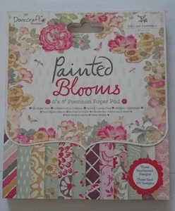 Painted Blooms 48 sheet paper pad (Full pad) 6"x6" RRP £6.99 Dovecraft - Picture 1 of 12