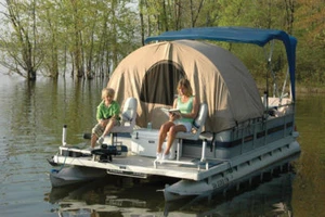 BOAT PONTOON ZIPPERED ENCLOSURE SUN UV SHADE SHELTER PRIVACY PROTECTION - Picture 1 of 12