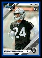 2019 Donruss Press Proof Blue 261 Johnathan Abram Raiders RC Football Card