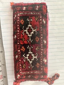 Vintage russische türkische handgefertigte rot schwarz & creme Teppich Tasche Handtasche - Bild 1 von 4