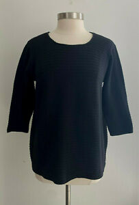 Margaret Winters Black Ribbed Sweater sz M/L