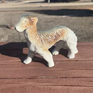 FIGURA DE PERRO DE PORCELANA PEQUEÑA SABUESO AFGANO MARRÓN TOSTADO JAPÓN AÑOS 50 VINTAGE - Imagen 1 de 12