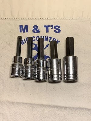 Proto Professional 1/2" Drive 5 Pc SAE Hex Bit Socket Set 5/16" - 9/16" - Image 1 of 4