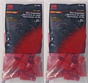 Gardner Bender 25-2G2 Uni-Lok rot Drahtverbinder 22-6 AWG USA (2 Packungen à 25) - Bild 1 von 3