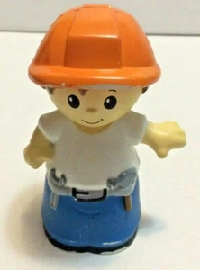 Mega Bloks Construction Worker Man Figure Orange Hat White Shirt - Picture 1 of 6