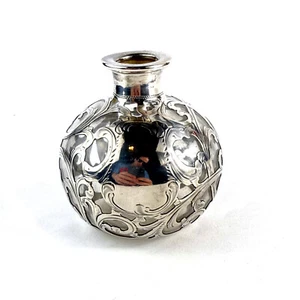 ART DECO ALVIN STEUBEN GLASS 999 Fine Silver Scroll Overlay Perfume Bottle Vase - Picture 1 of 12