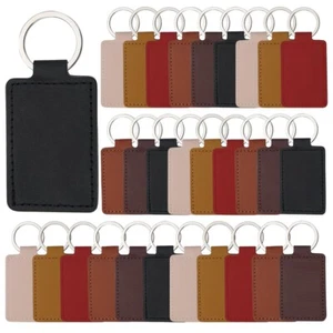 30 Pcs Leather Key Fob Kit,Rectangular PU Leather Keychain Blanks with6298 - Picture 1 of 6