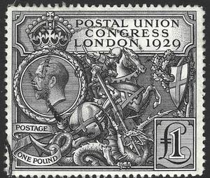 GB KGV 1929 PUC - £1 Black - Picture 1 of 2