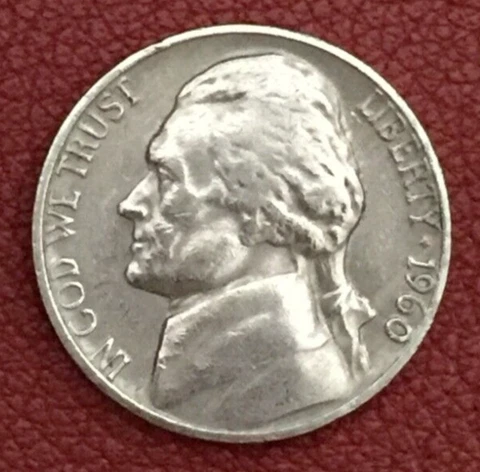 1960 D Jefferson Nickel - actual coin - free shipping Cover