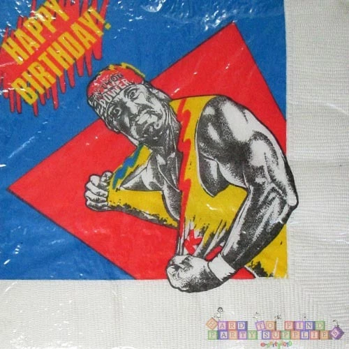 WWF WRESTLING Superstars Happy Birthday LUNCH NAPKINS (16) ~ Party Supplies - Image 1 of 1