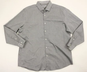 Perry Ellis Portfolio Men's Dress Shirt Long Sleeve Gray Slim Fit XL 17.5 34/35 - Picture 1 of 4