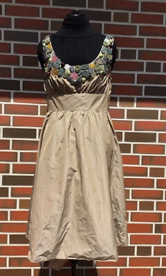 HOSS INTROPIA Kleid Damen Gr. 42 (DE 40) Beige Braun Festlich Elegant Hingucker  - Bild 1 von 4