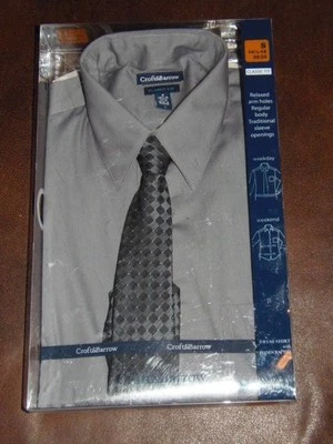 CROFT & BARROW - HOMBRE - CAMISA DE VESTIR Y CORBATA - GRIS PIEDRA - TALLA 14 1/2-15 (NEGRO-A) Foto 1 de 4