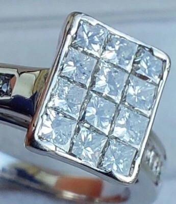 18Ct White Gold 1.00Ct Diamond Cluster Engagement Ring Size O Hallmarked - Image 1 of 4