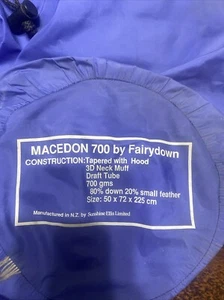 Vintage FAIRYDOWN N.Z, MACEDON 700 gms GENUINE DUCK DOWN’ SLEEPING BAG ( Large) - Picture 1 of 12