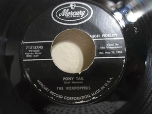 The Voxpoppers 45 Pony Tail / Ping Pong Baby Clean 1958 Doo Wop Rock Original! - Imagen 1 de 2
