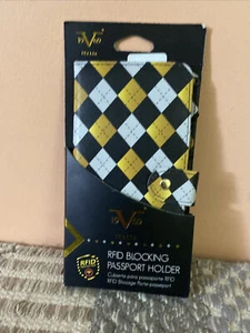 19V69 ITALIA RFID Blocking Passport Cover Wallet Case Checked 3 Colors New @ - Bild 1 von 3