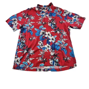 Tommy Bahama 100% Seide Hawaii Hemd Rot Tropical Blumen Herren L Original Fit - Bild 1 von 7