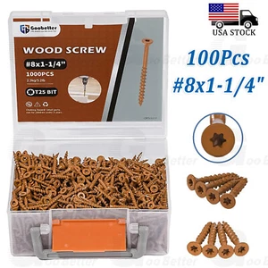 #8x1-1/4 Deck Screws T25 Torx Drive Self Tapping Wood Screw Exterior Fence Screw - Picture 1 of 7