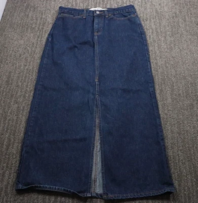 Vintage Y2K Gap Denim Skirt Women Size 10 Reg (32x36) Dark Wash Maxi Front Slit - Image 1 of 4