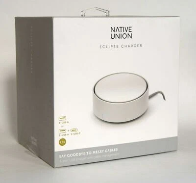 NEW Native Union Eclipse 3 Port USB-C Galaxy Charger Touch Sensor & Light WHITE - Image 1 of 3