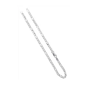 Collar de cadena Figaro italiano de plata de ley 925 de 3 mm de ancho - Imagen 1 de 2