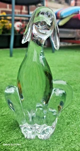 Epic Dog Crystal Carnival Viking Glass Rare Hound Figurine 8" MCM Mosser Heavy - Picture 1 of 17