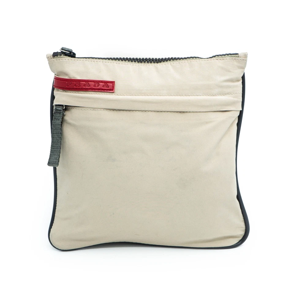 PRADA Shoulder Crossbody Nylon Beige Bag Vintage - Image 1 of 4