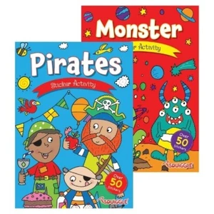 Kids Activity PIRATES & MONSTERS Stickers Books - Picture 1 of 13