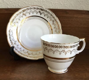 Crownford Fine Bone China Teetasse & Untertasse - Goldrand Made in England - Bild 1 von 6
