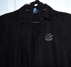 Authentic Tommy Hilfiger Women Belt Black Shirt Stripes Dress Size S/P - Picture 1 of 9